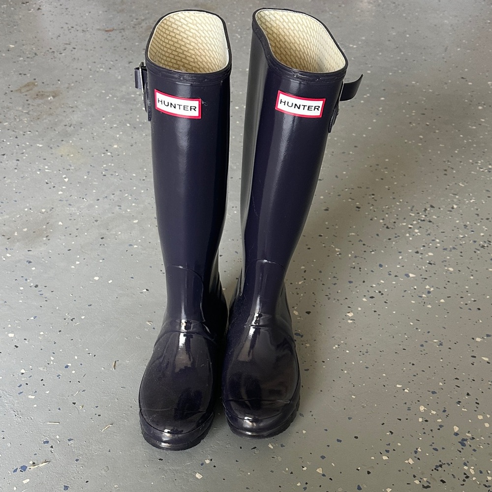 Hunter Women's Dark Purple Rain Boots